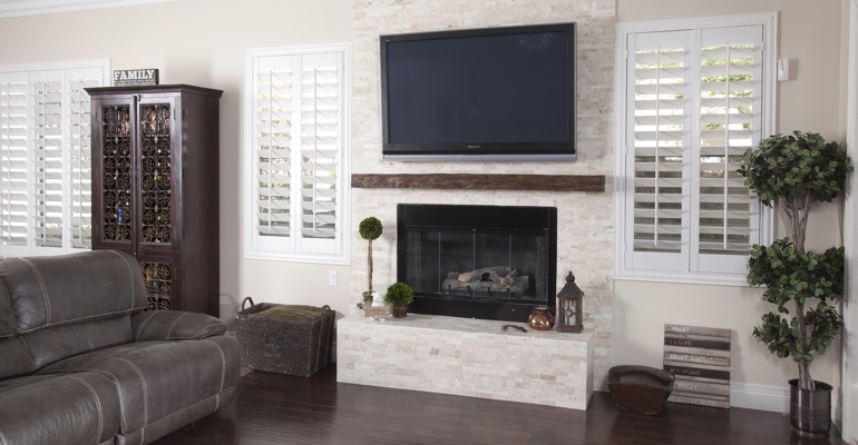 interior shutters in Destin living room